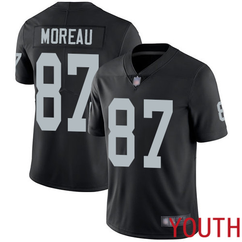 Oakland Raiders Limited Black Youth Foster Moreau Home Jersey NFL Football #87 Vapor Untouchable Jersey->youth nfl jersey->Youth Jersey